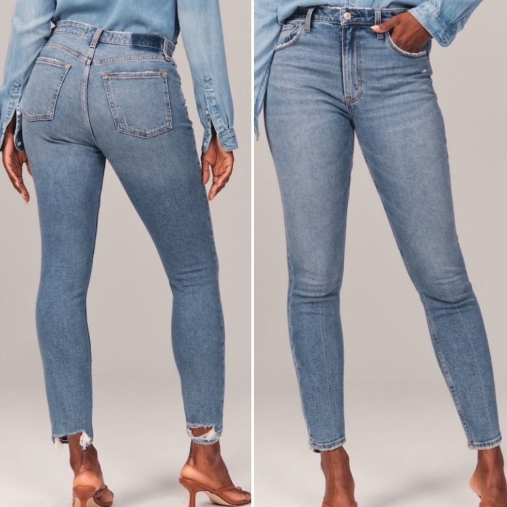 NWT Abercrombie & Fitch Curve Love The Skinny High Rise Jeans Plus Size 22L NEW